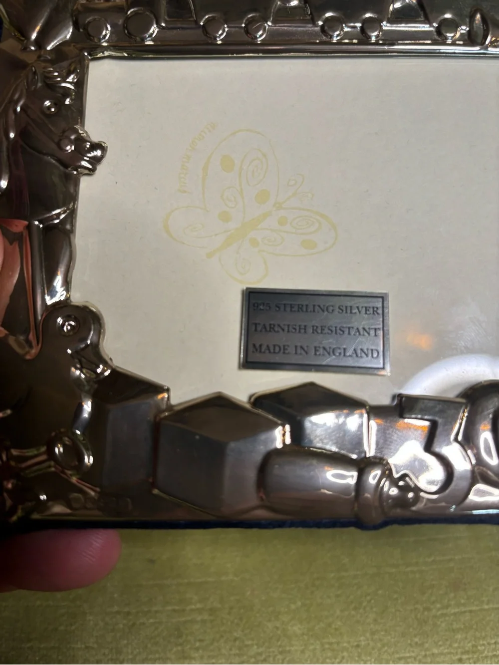 New Carrs Sterling Silver Teddy Toy Box Kids Picture Frame England 5.5